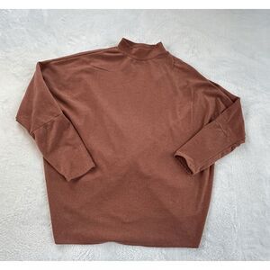 Buckle Black Long Sleeve Mock Turtleneck Open Back Sweater Size L, Mauve, Baggy